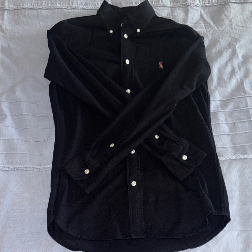 Ralph Lauren Black Button-Down Shirt with Polo Logo